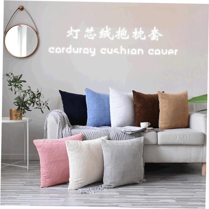 Nordic sofa pillow cushion cover corduroy striped pillowcase