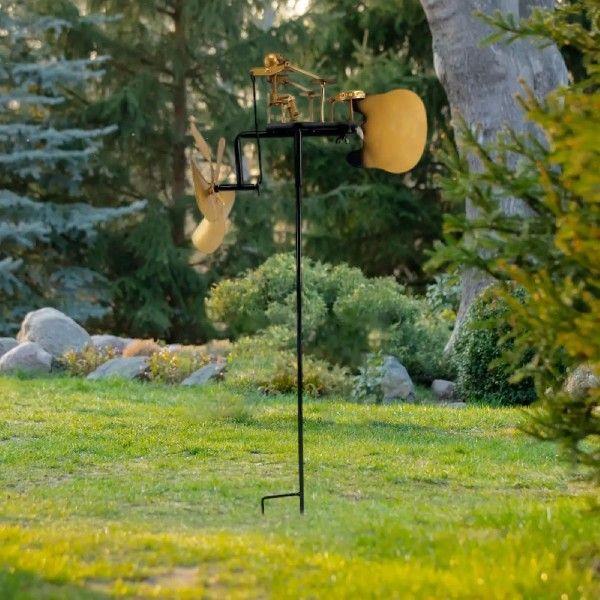 Metal Drummer Windmill Garden Decoration Easy to Install