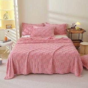 Home Fleece Throw Blanket for Couch/Bed, 3D Jacquard Decor