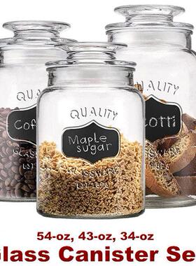 Glass Canister Apothecary Food Storage Jars Containers