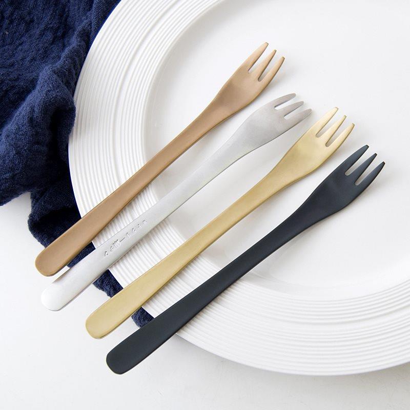 Mini Gold Dessert Forks Matte Finish Party Cutlery