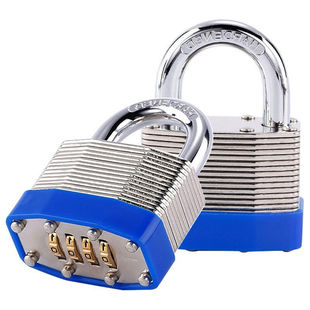 优麦达Y6145四位千层底部密码 挂锁蓝色 锁防锈防锯锁仓库密码