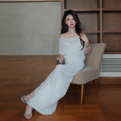 【现货】OLIVIA DUO云感轻纱套装白色上衣宽松阔腿裤休闲两件套装