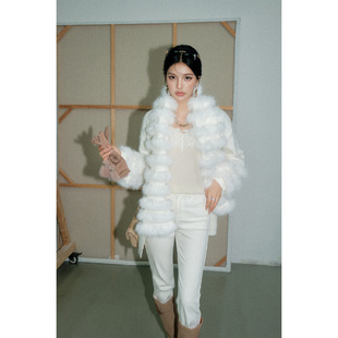 2025冬季 DUO围巾针织开衫 OLIVIA 百搭保暖毛毛围巾外套 现货