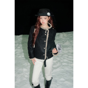 DUO立领拼毛外套休闲宽松设计感拼接羽绒外套 OLIVIA 清仓特惠