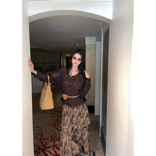 DUO镂空流苏毛衣2026春季 OLIVIA 新款 无袖 小马甲 V领短款 现货