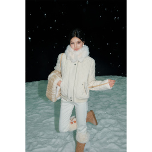 新款 毛领围脖千金感2025冬季 气质仿皮草保暖搭配围巾 DUO OLIVIA