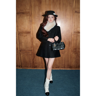 千金风百搭收腰裙型外套 新款 OLIVIA DUO收腰羊毛毛呢大衣2025冬季