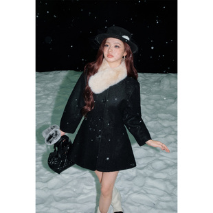 韩系复古中长款 新款 保暖外套 DUO收腰羊毛毛呢大衣2025冬季 OLIVIA