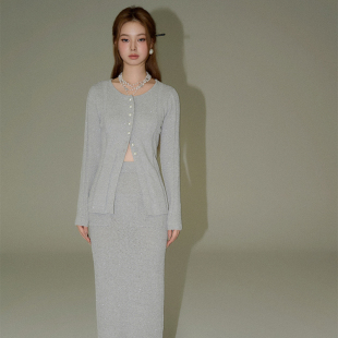 DUO银丝麻曲套装 OLIVIA 女气质名媛半身裙两件套时尚 清仓特惠