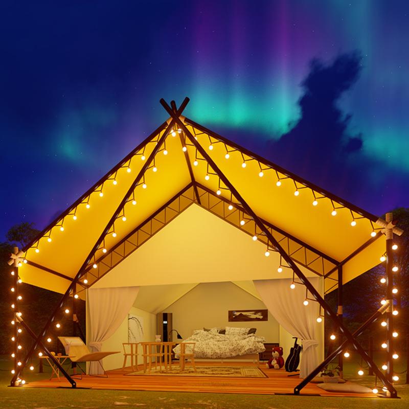 制定帐户外防雨轻奢地帐篷野奢酒店露营天幕营篷房网红民定制宿游