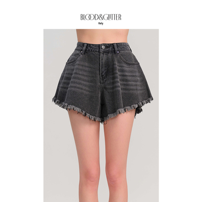 璞德格骊设计感显瘦时髦牛仔短裤