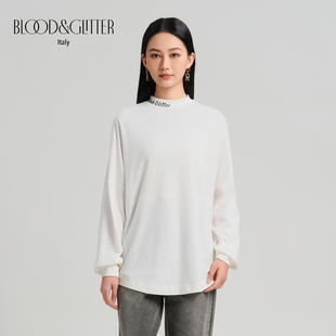 blood&glitter璞德格骊秋冬全棉休闲风简约LOGO印花宽松廓形卫衣