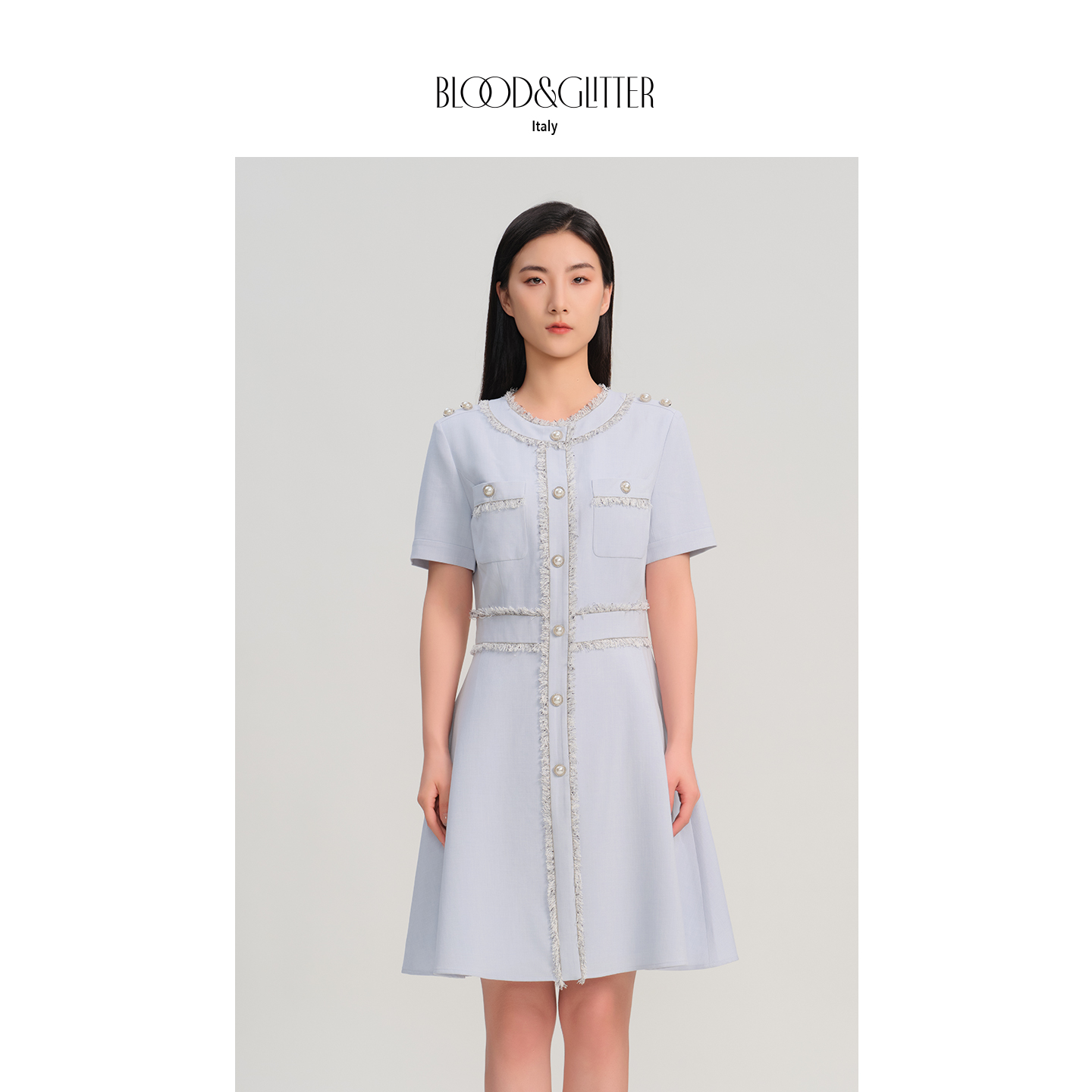 璞德格骊气质A字小香风连衣裙