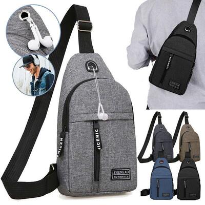 Small Canvas Chest Pack for Men Women Crossbody Bags Hip Hop
