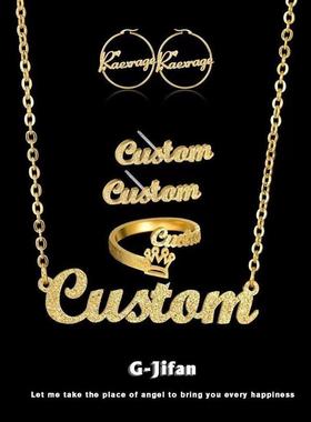 Custom bracelets beads family name engraved jewelry gift