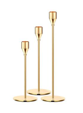 3Pcs/Set Chinese Style Metal Candle Holders Simple Golden We