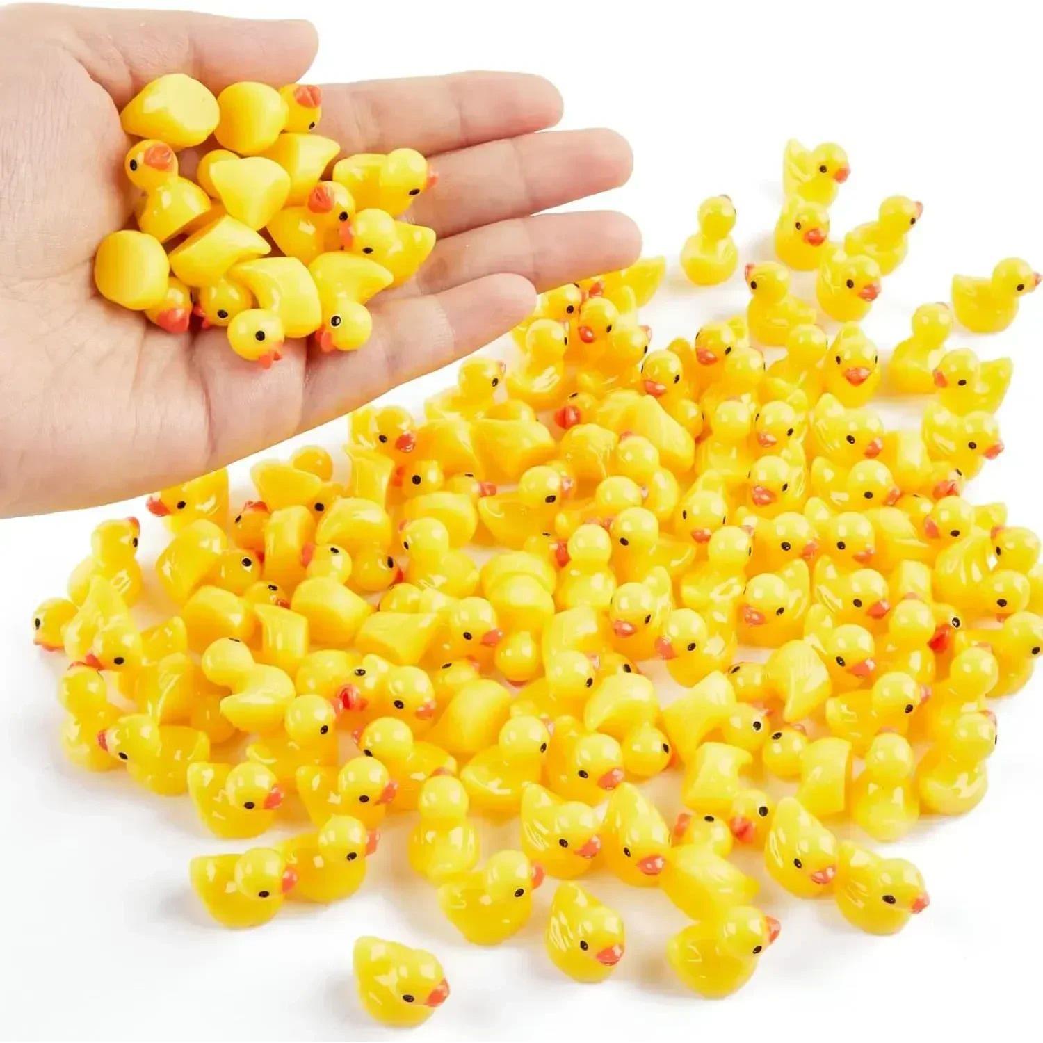 100Pcs/set Mini Resin Ducks Tiny Duck Miniature