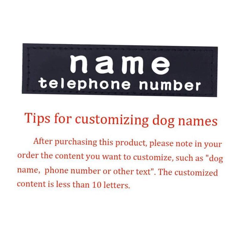 2 PCS PU Personalized Dog ID TagS Dog K9 Harness Collar Labe