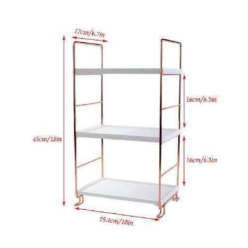 Bathroom Organizer Shelf Plastic Storage Rack Adjustable