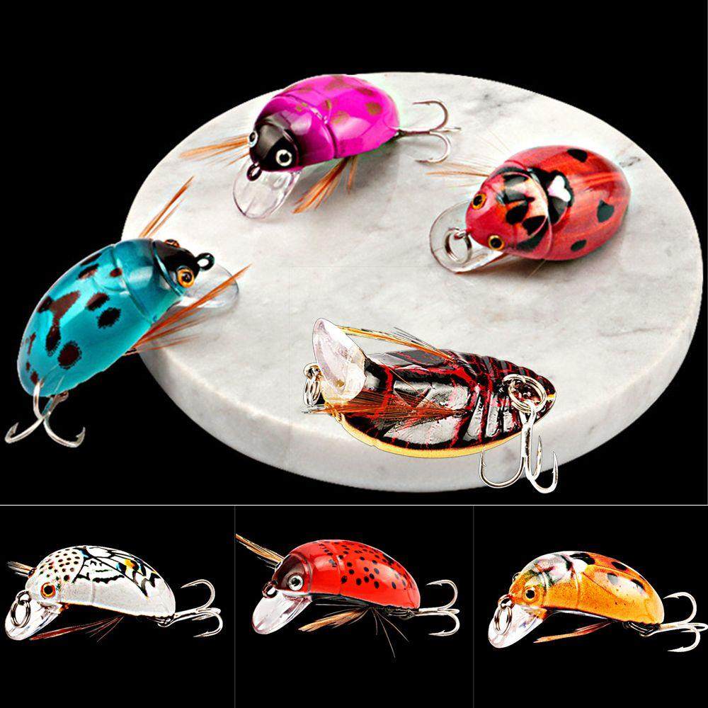 1PC Artificial Ladybug Fishing Bait Cicada Beetle Insect Wob