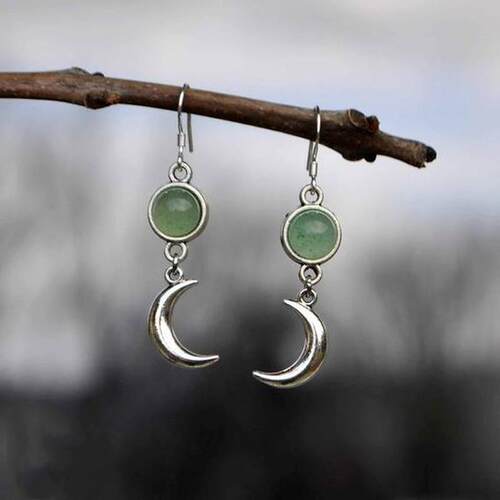 Creative Personality Silver Color Moon Earrings Exquisite Ro