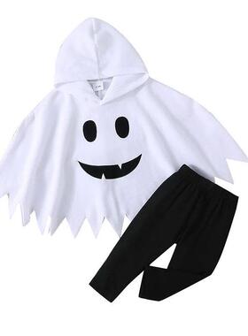 Toddler Girls Boys Fall Outfits Ghost Smiling Face Print Clo