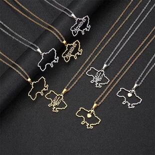 fashion ukraine map pendant necklace women girls jewelry.