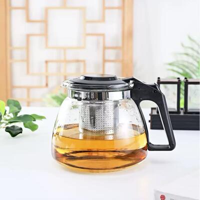 Glass teapot with flowered teapot with large capacity teapot