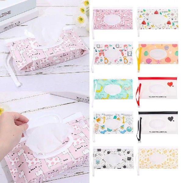 Fashion EVA Wet Wipes Bag Flip Cover Snap-Strap Wipes