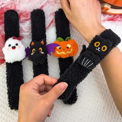 Halloween Plush Bracelets Ghost Bats Pumpkins Papa Circle