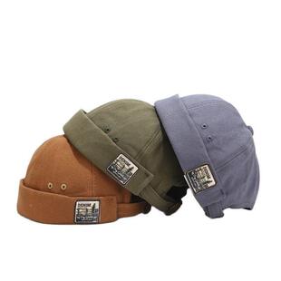 Vintage Docker Cap Brimless Hat Breathable Beanie Hats Cotto