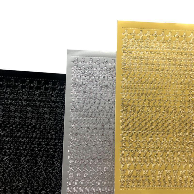 2 Sheets Number Letters Alphabet Plaid Decorative Stickers f