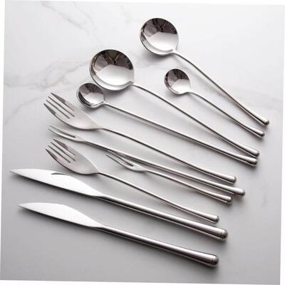 Bright silver 304 Western tableware fruit fork tea spoon