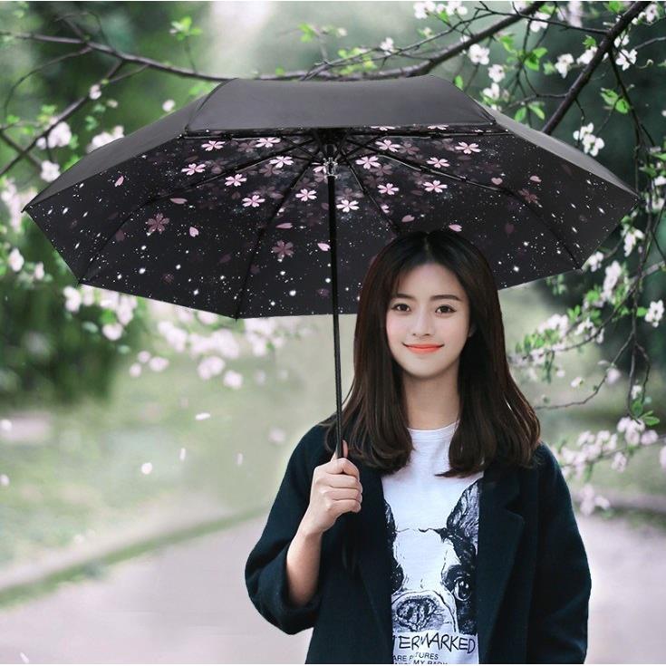 vinyl sun umbrella small pure and fresh and dual-use female