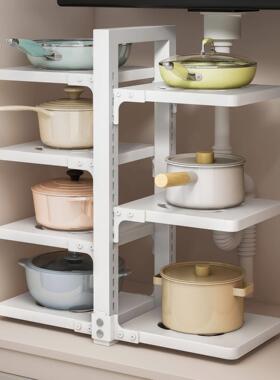 kitchen accessories Multi-layer pot storage rack Layering in