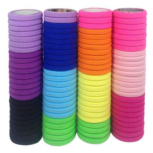 50pcs Black Elastic Hair Band Leagues Ties Colets Scrunchies