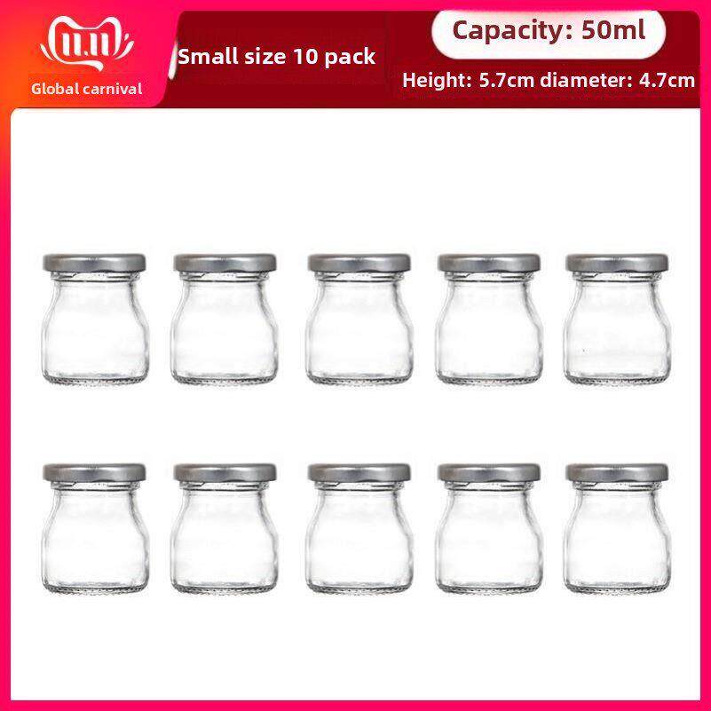 10个独立玻璃瓶，小瓶50ml， 75ml， 100ml密封罐