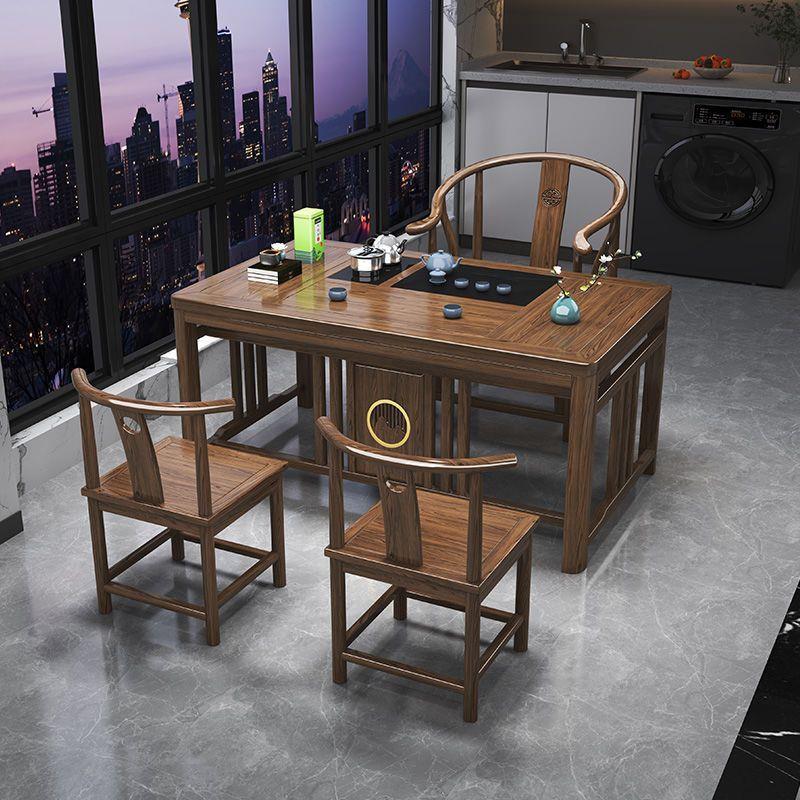 新中式阳台实木小户型茶桌椅组合客厅功夫茶几家用茶桌一体一整套