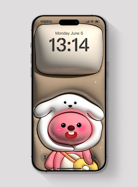 6张手机壁纸Loopy露比动物可爱简约3d膨胀iphone4k高清06