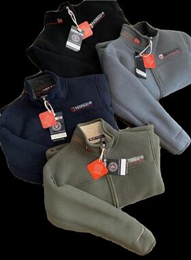 重磅牛货！满满的细节！出口挪威单！男士户外立领加厚羊羔绒外套