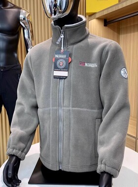 出口挪威加绒加厚保暖抓绒衣双层棉衣夹克外套男女抗寒立领多口袋