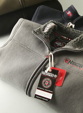 北欧重磅!厚实超乎想象!外贸男装加厚保暖羊羔绒立领抓绒棉衣外套