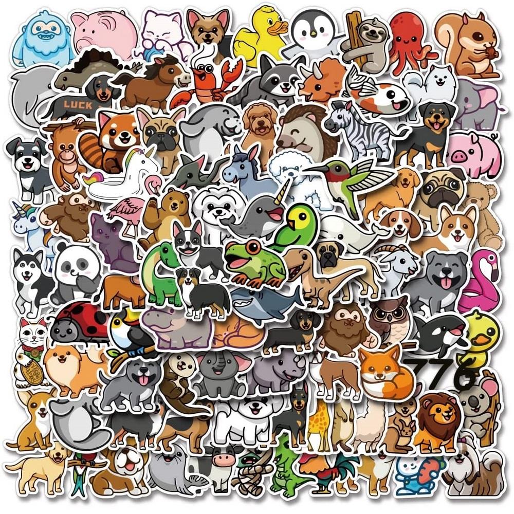10/20/50/100pcs Lovely Cartoon Animal Stickers Fridge Statio