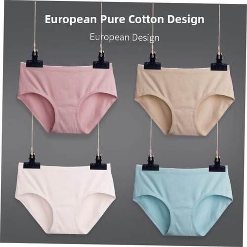 Cotton Shorts Solid Panties Breathable Underwear For women