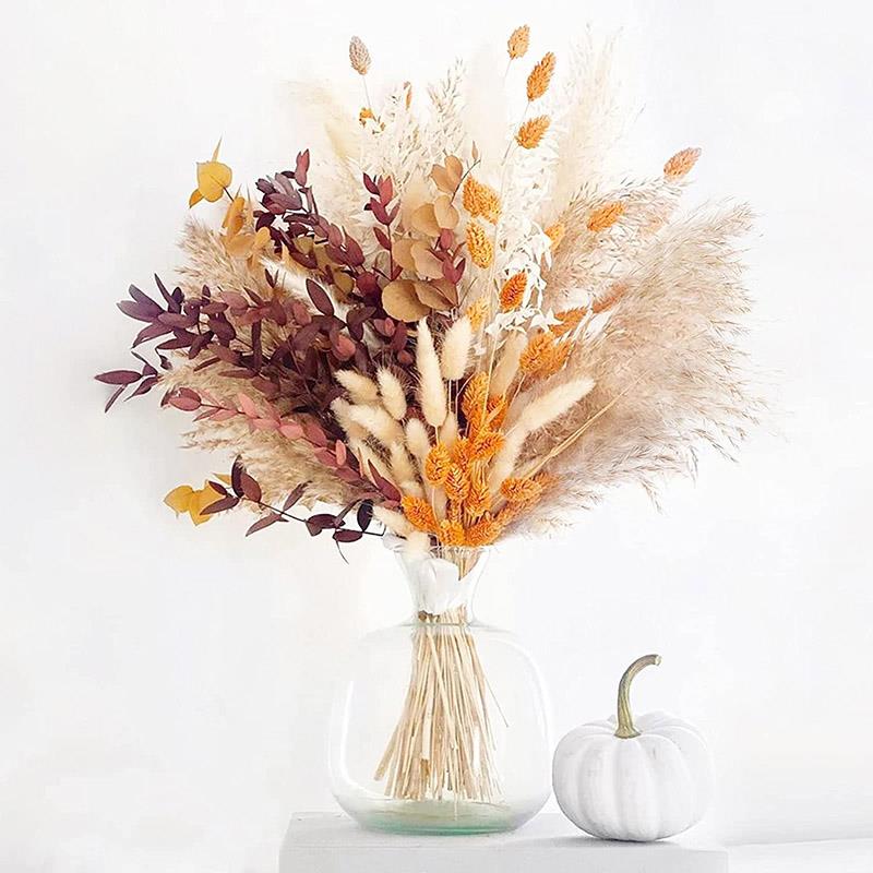 Natural Plant Dried Pampas Grass Bouquet Boho Reed Dried Flo