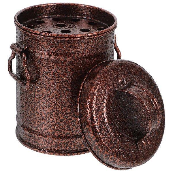 Galvanized Iron Ashtray With Lid Retro Style Small Metal