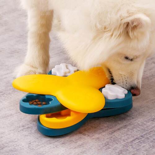 Dog Puzzle Toys Turntable Slow Feeder Educational Toy Bone I