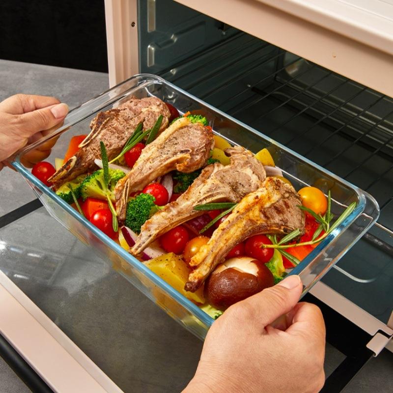 1L Glass Baking Dish Oven Safe Tempered Rectangular