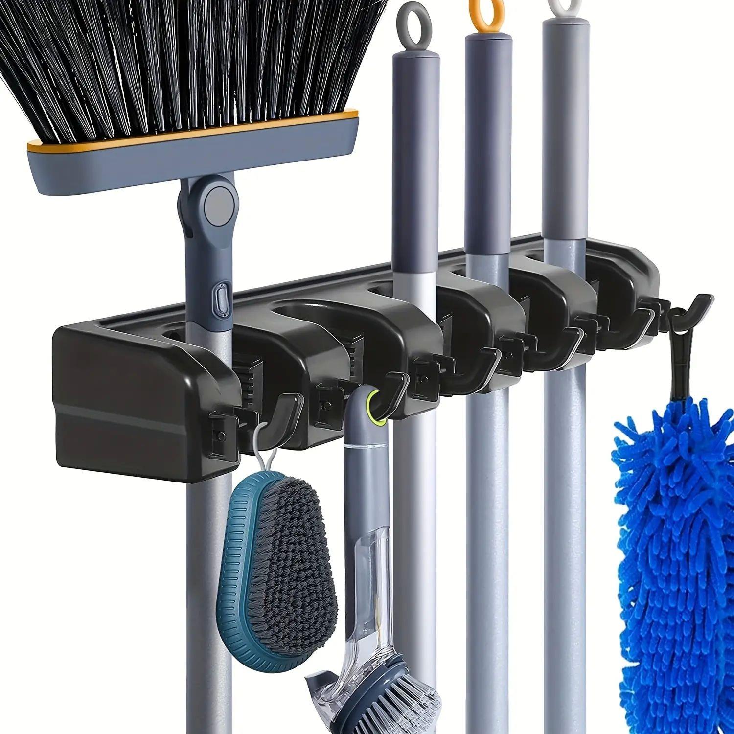 Wall Mounted Mop Holder 3/4/5 Position Multi-Functional Broo